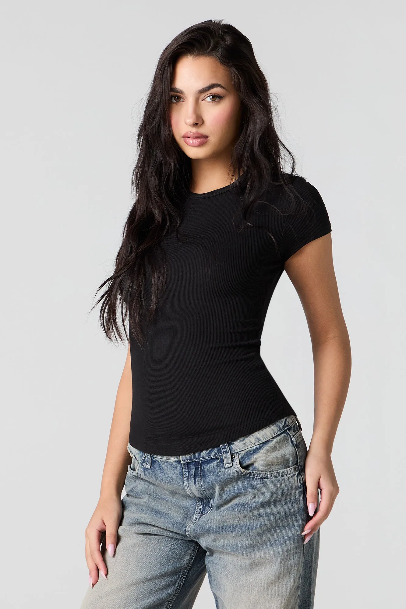 Ribbed Short Sleeve Top sold by Urban Planet product image thumbnail 4