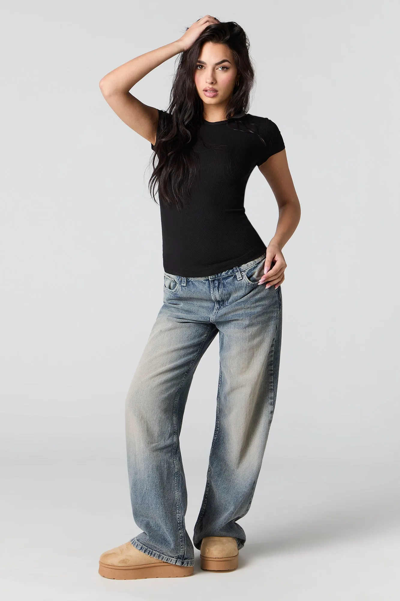 Haut côtelé à manche courte sold by Urban Planet product image thumbnail 4