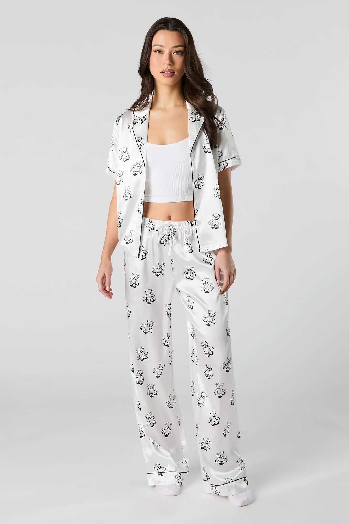 Satin Printed Pajama Pant sold by Urban Planet product image thumbnail 4