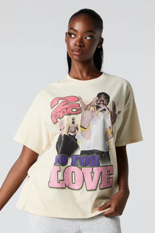 T-shirt de coupe garçonne à imprimé Tupac sold by Urban Planet