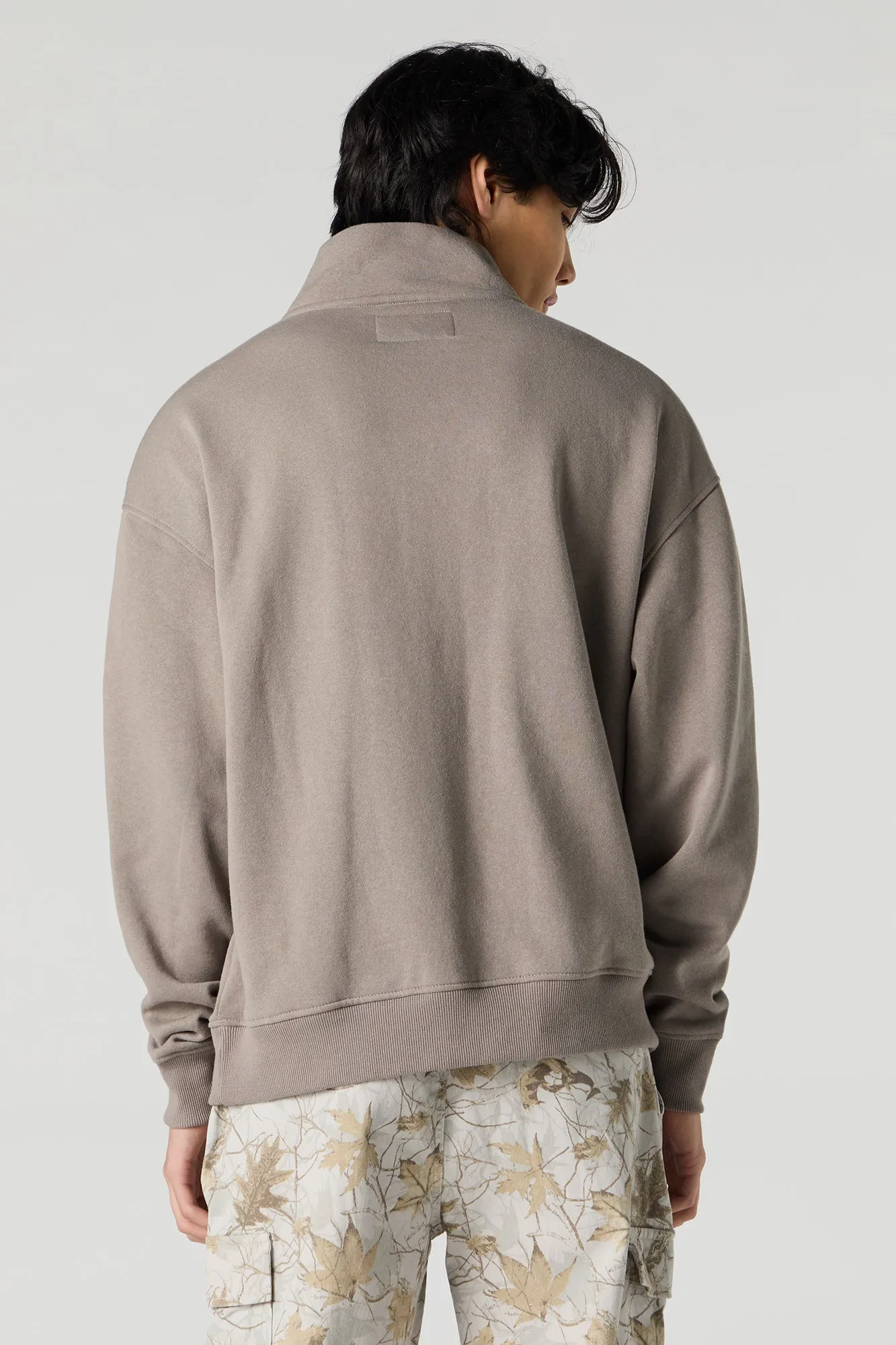 Fleece Quarter Zip Sweatshirt sold by Urban Planet product image thumbnail 2