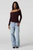 Ribbed Knit Off Shoulder Top sold by Urban Planet