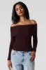 Ribbed Knit Off Shoulder Top sold by Urban Planet