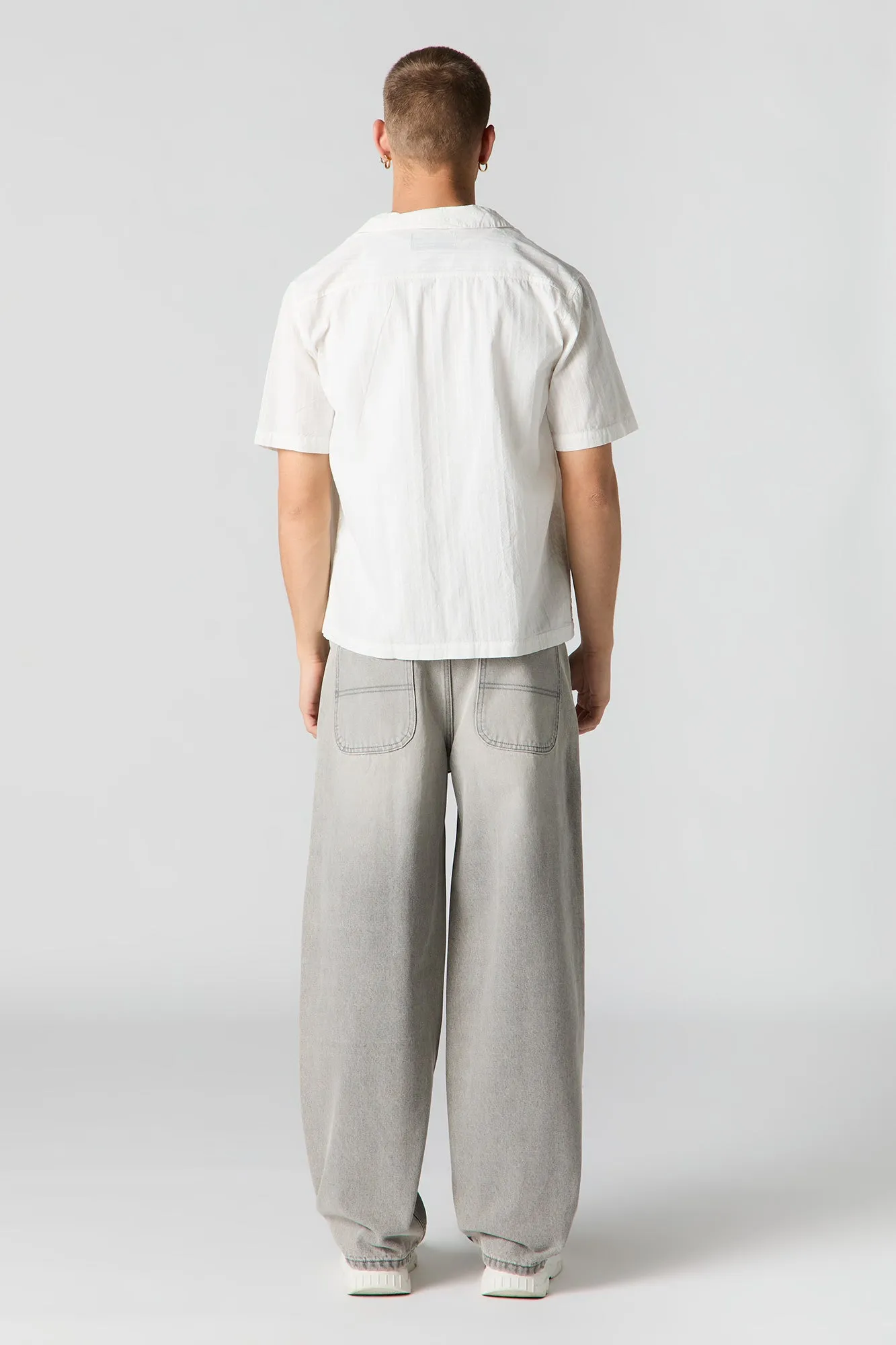 Vintage Grey Wide Leg Skater Jean sold by Urban Planet product image thumbnail 3