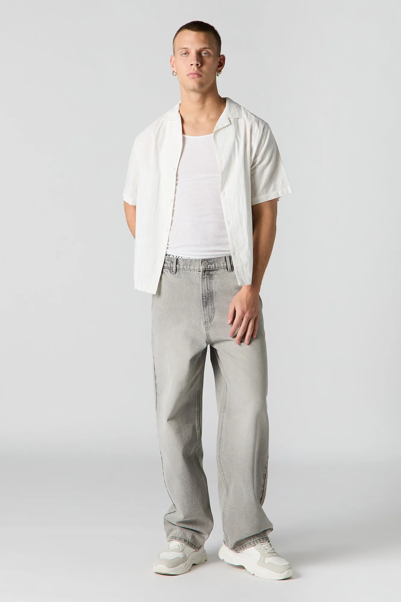 Vintage Grey Wide Leg Skater Jean sold by Urban Planet product image thumbnail 2