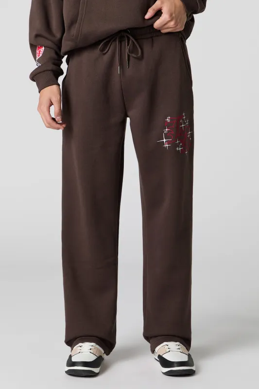 Pantalon en molleton à broderie LA sold by Urban Planet