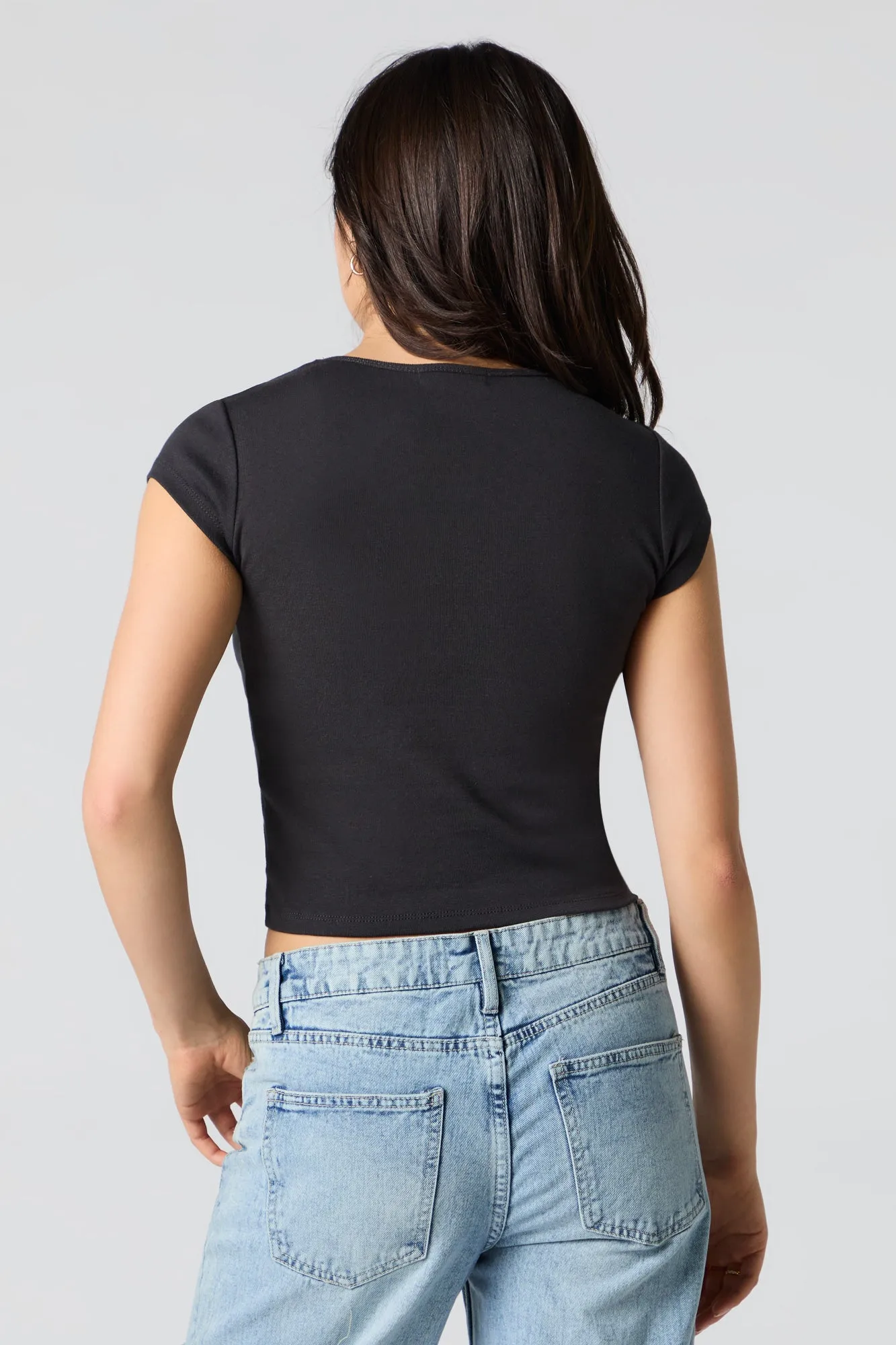 Cherry Rhinestone Fitted T-Shirt sold by Urban Planet product image thumbnail 2