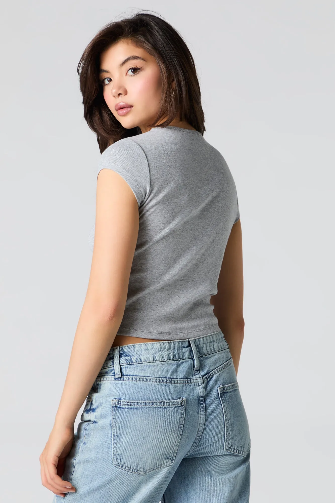 Cute Embroidered Fitted T-Shirt sold by Urban Planet product image thumbnail 2