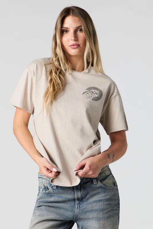 T-shirt coupe garçonne à imprimé Moon Phases sold by Urban Planet