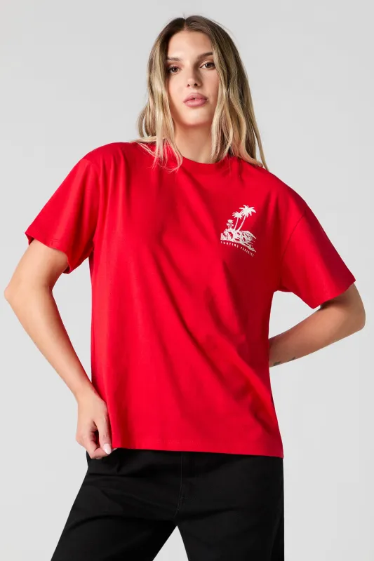 T-shirt de coupe garçonne à imprimé Surfing Paradise sold by Urban Planet
