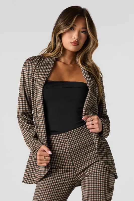 Plaid Knit Open Front Blazer sold by Urban Planet