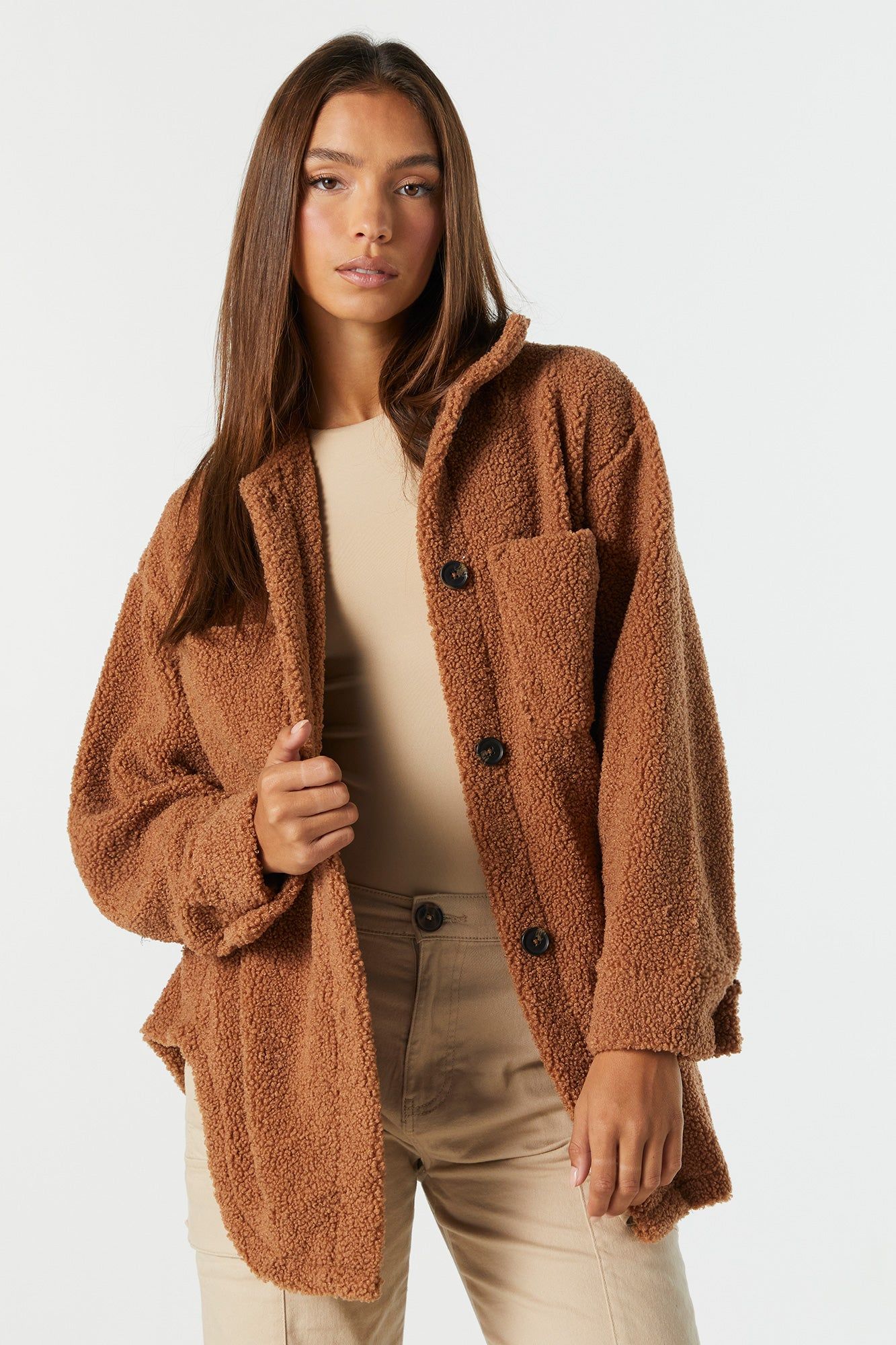 Sherpa Shacket sold by Urban Planet