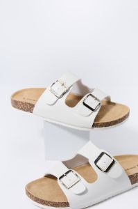 White Cork Buckled Sandals sold by Urban Planet