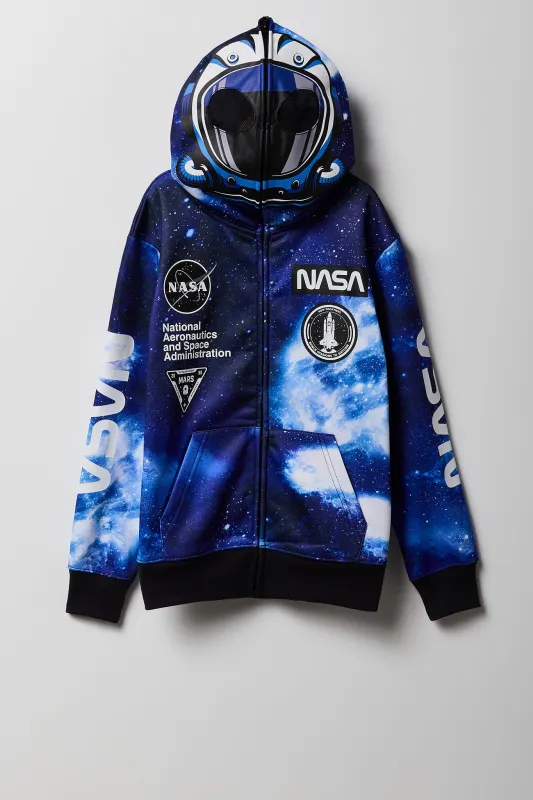Haut à capuchon à glissière intégrale à imprimé NASA pour enfants sold by Urban Planet