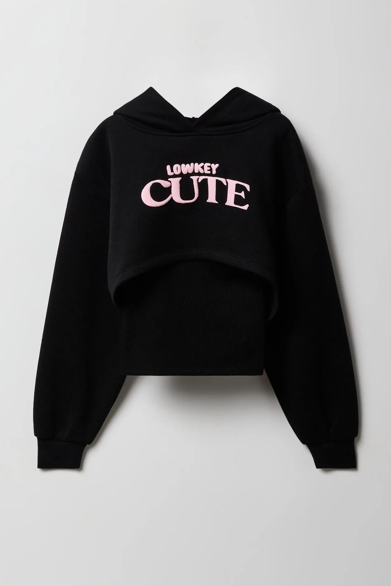 Girls Cute Puff Print Cropped Fleece Hoodie & Tank 2 Piece Set sold by Urban Planet