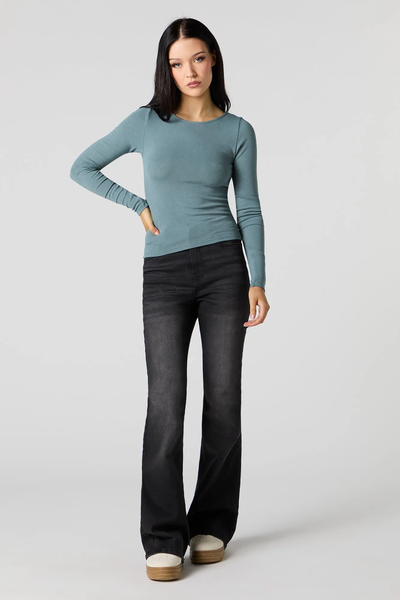 Ribbed Boat Neck Long Sleeve Top sold by Urban Planet product image thumbnail 5