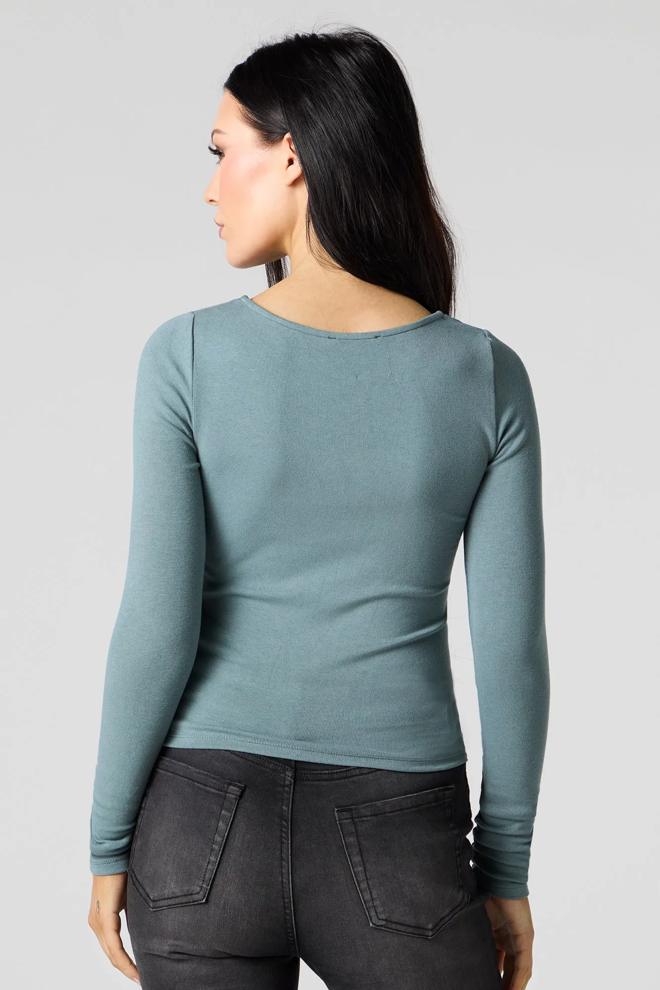 Ribbed Boat Neck Long Sleeve Top sold by Urban Planet product image thumbnail 4