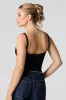 Camisole côtelée sans couture à bonnets intégrés et bordure en dentelle sold by Urban Planet
