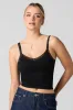 Camisole côtelée sans couture à bonnets intégrés et bordure en dentelle sold by Urban Planet