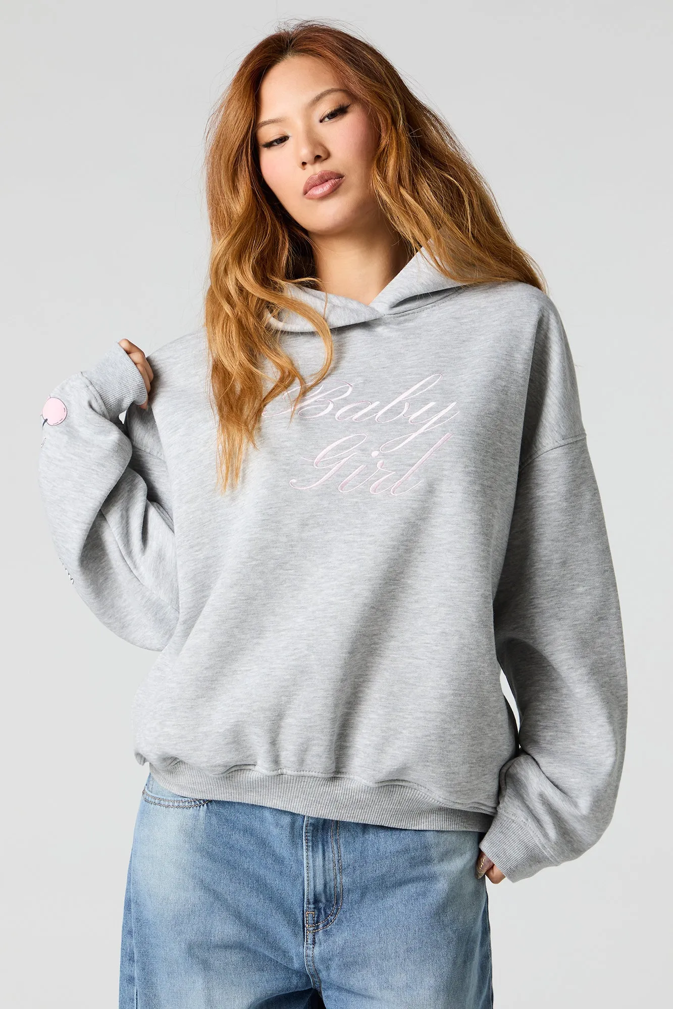 Embroidered & Graphic Oversized Fleece Hoodie sold by Urban Planet product image thumbnail 2