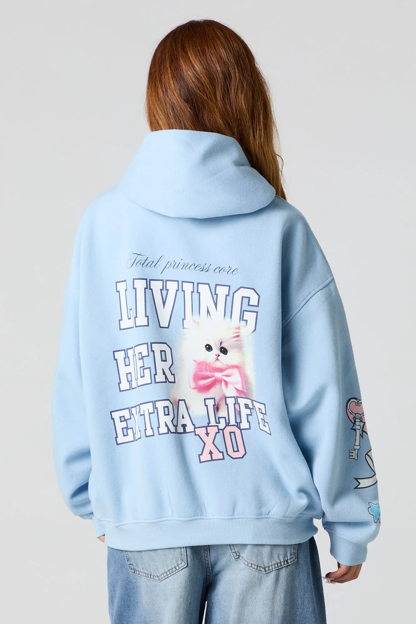 Embroidered & Graphic Oversized Fleece Hoodie sold by Urban Planet product image thumbnail 5