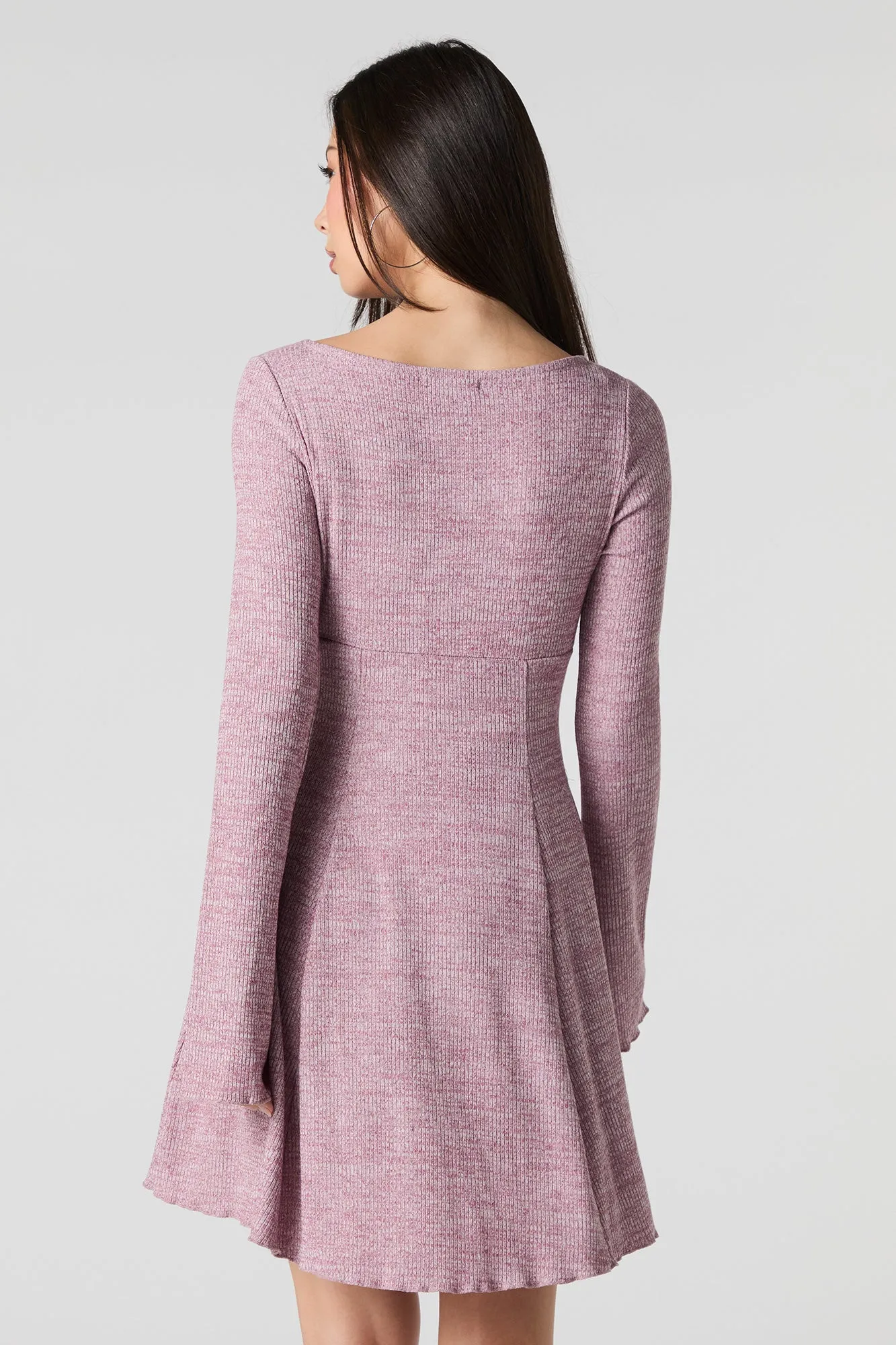 Knit Long Sleeve A-Line Mini Dress sold by Urban Planet product image thumbnail 2