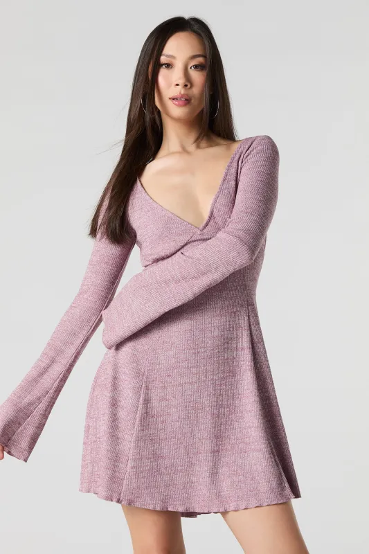 Knit Long Sleeve A-Line Mini Dress sold by Urban Planet