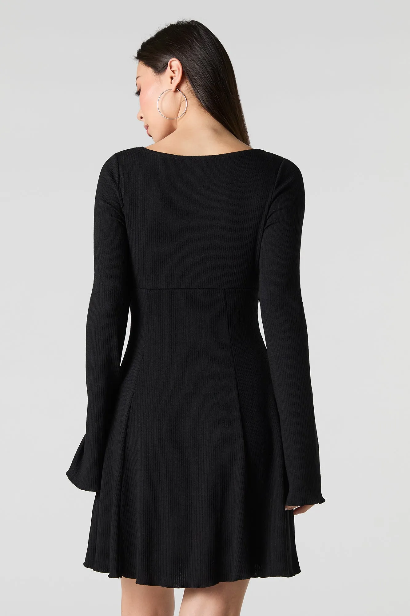 Knit Long Sleeve A-Line Mini Dress sold by Urban Planet product image thumbnail 5