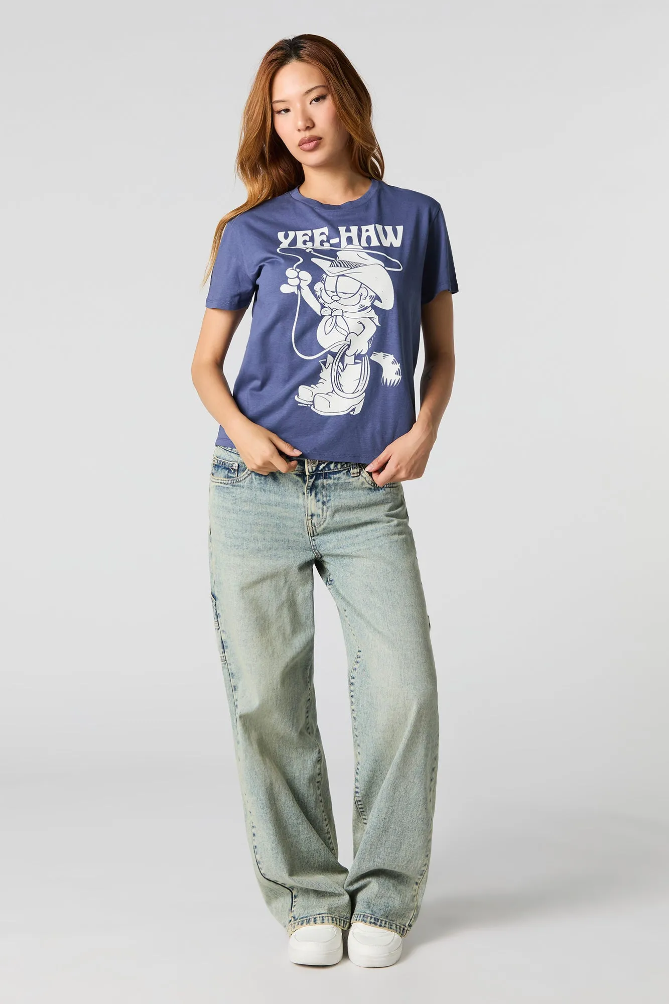 Garfield Yeehaw Graphic Boyfriend T-Shirt sold by Urban Planet product image thumbnail 3