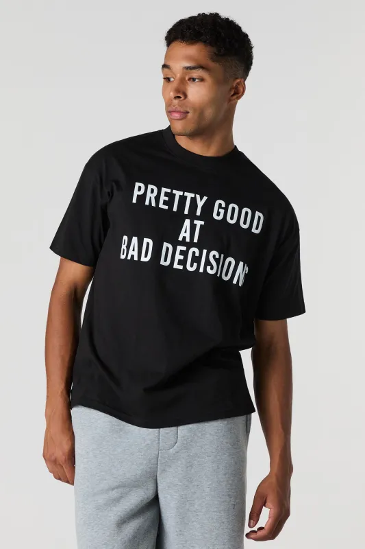 T-shirt carré à imprimé Good at Bad Decisions made by Urban Planet