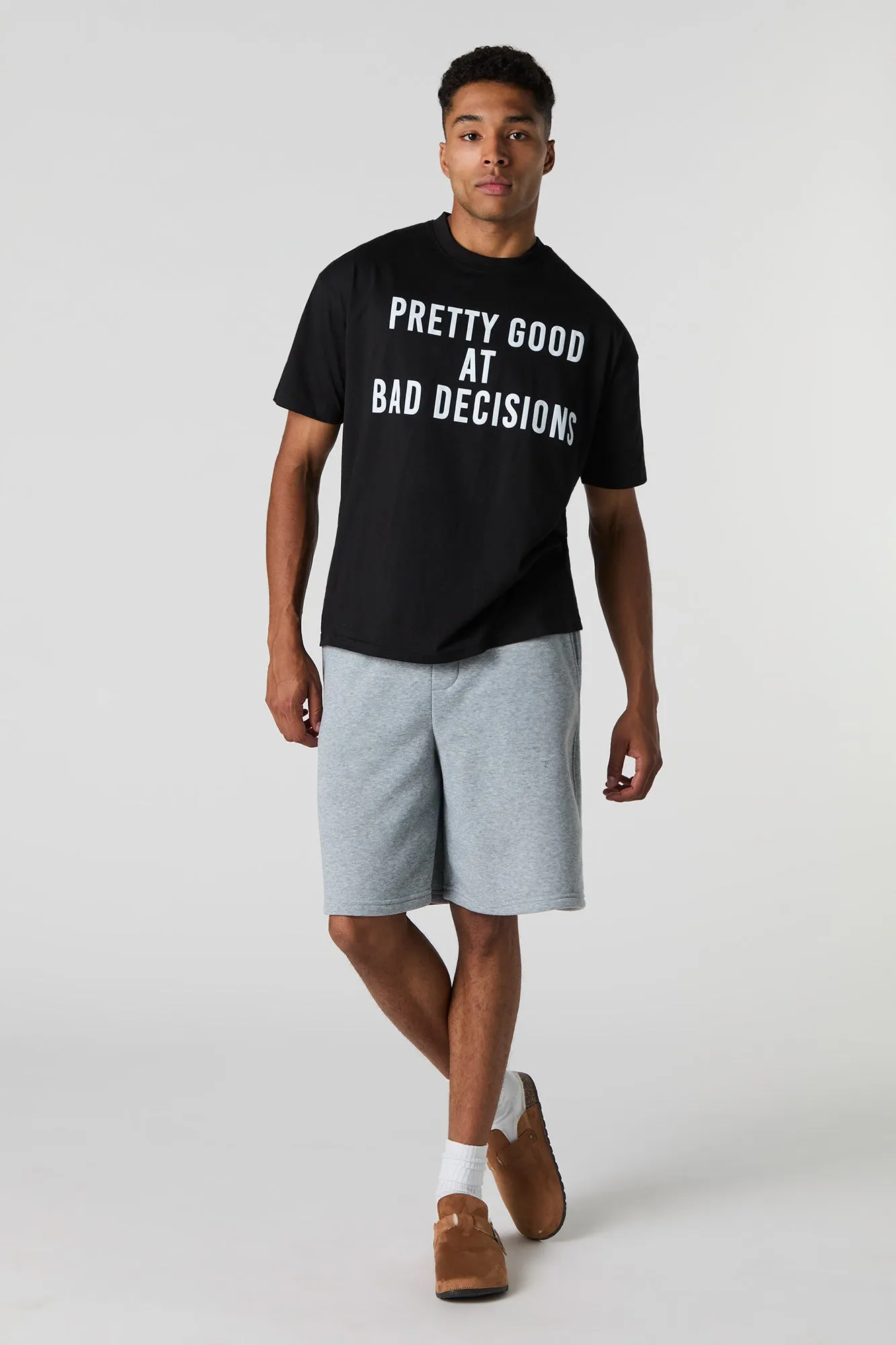 T-shirt carré à imprimé Good at Bad Decisions sold by Urban Planet product image thumbnail 3