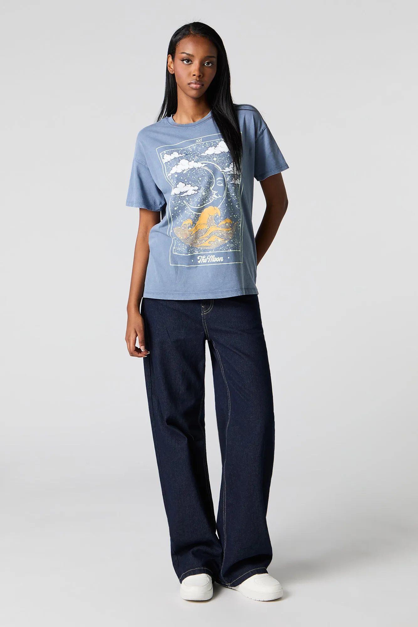 T-shirt délavé à imprimé Mystic sold by Urban Planet product image thumbnail 5