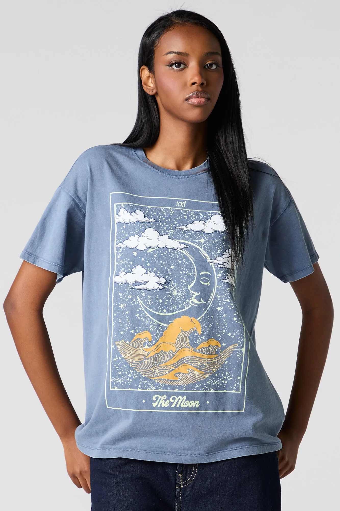 T-shirt délavé à imprimé Mystic sold by Urban Planet product image thumbnail 4