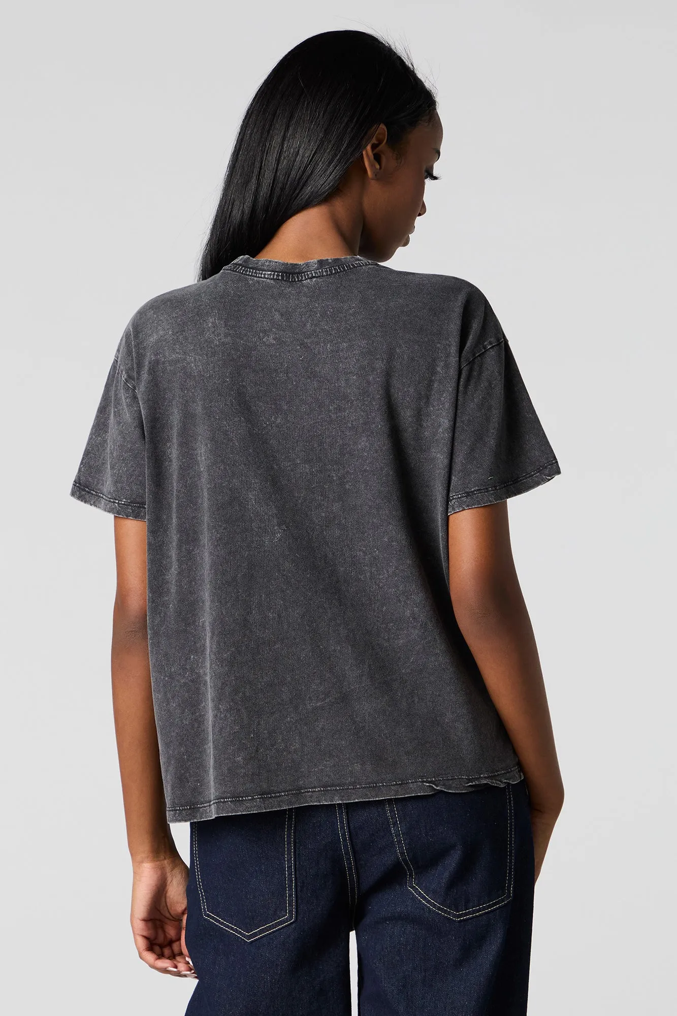 T-shirt délavé à imprimé Mystic sold by Urban Planet product image thumbnail 3