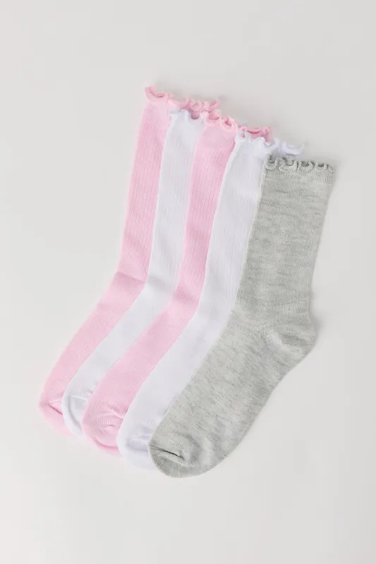 Socquettes à ourlet volanté (5 paires) sold by Urban Planet