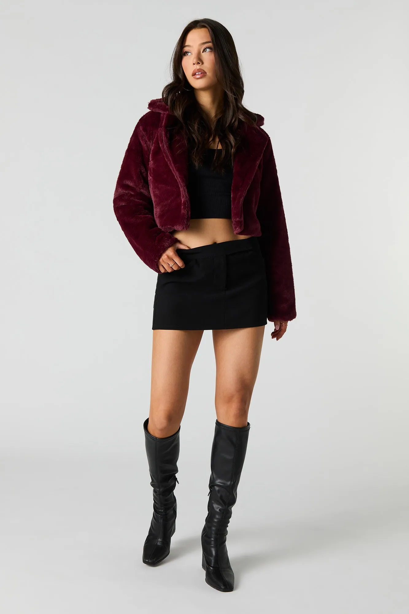Faux Fur Cropped Jacket sold by Urban Planet product image thumbnail 3