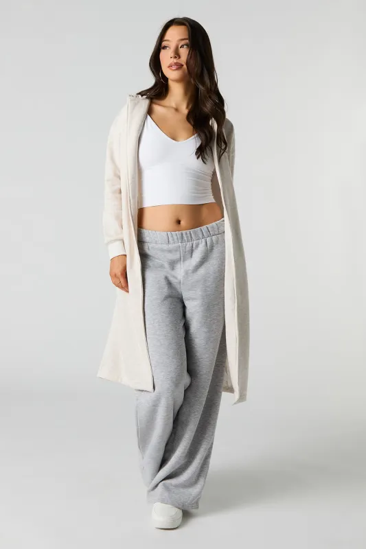 Fleece Open Front Longline Jacket sold by Urban Planet