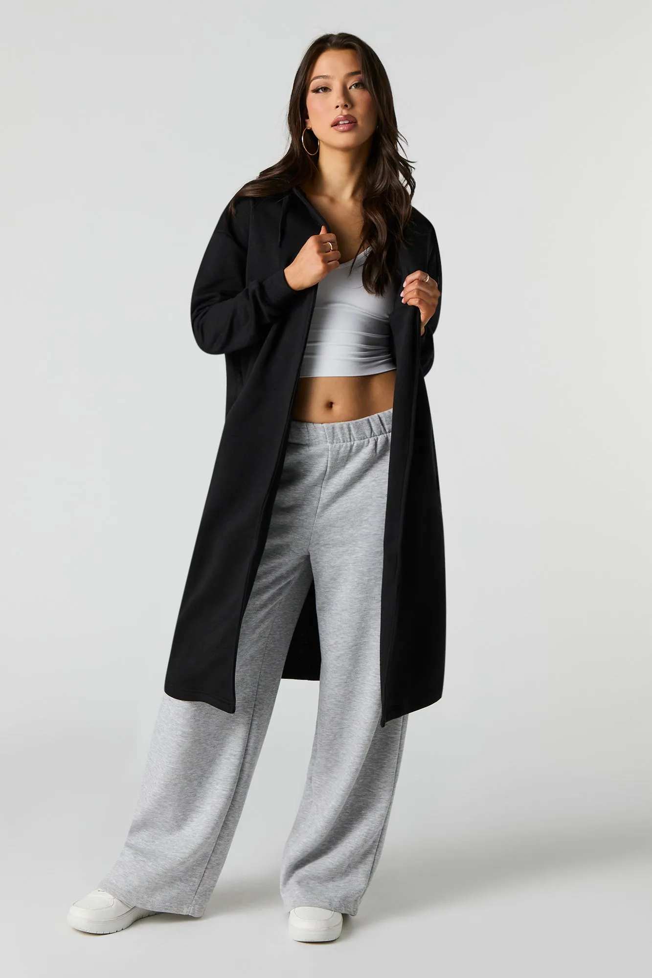Blouson ouvert long en molleton sold by Urban Planet product image thumbnail 2