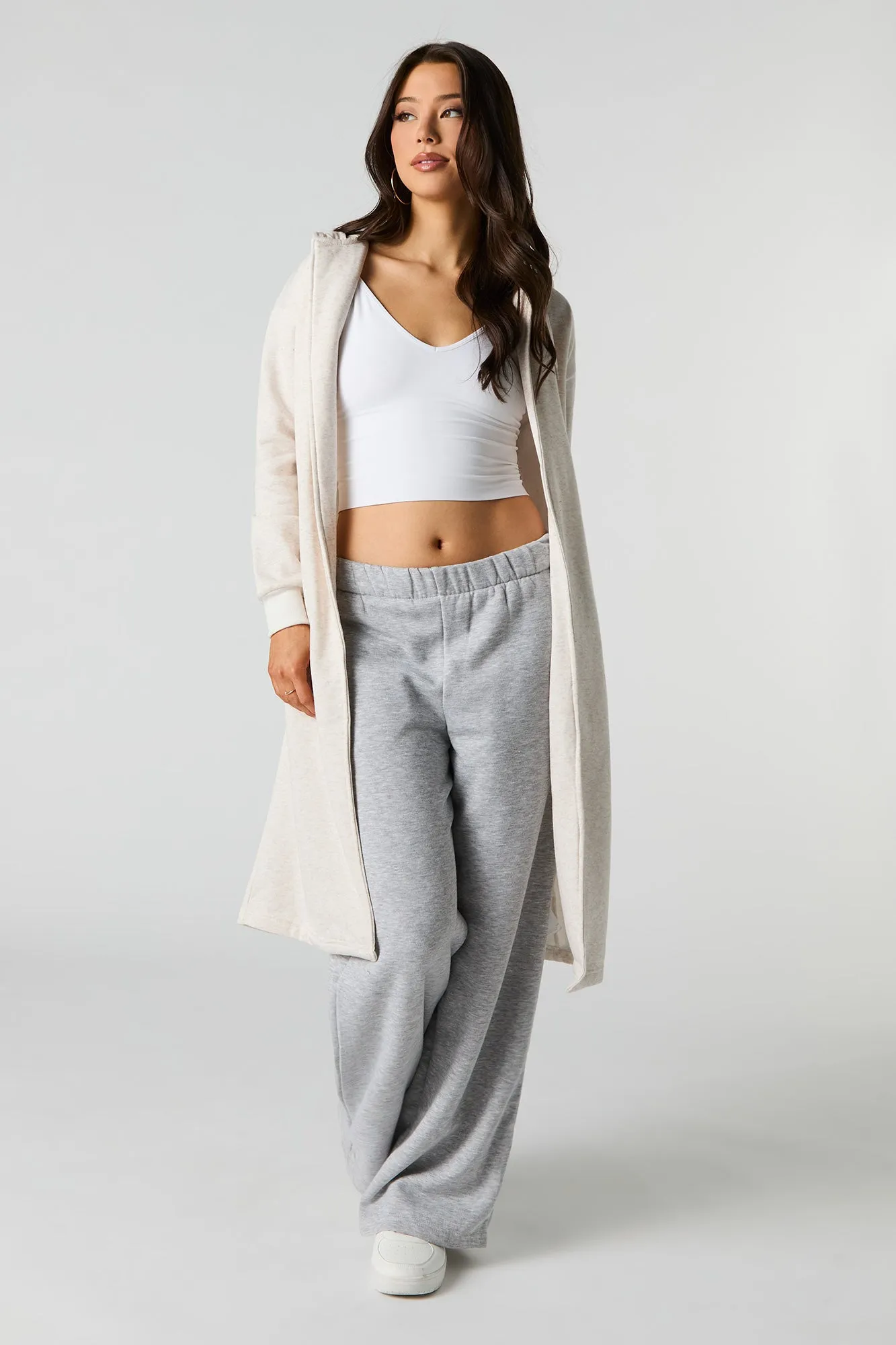 Blouson ouvert long en molleton sold by Urban Planet