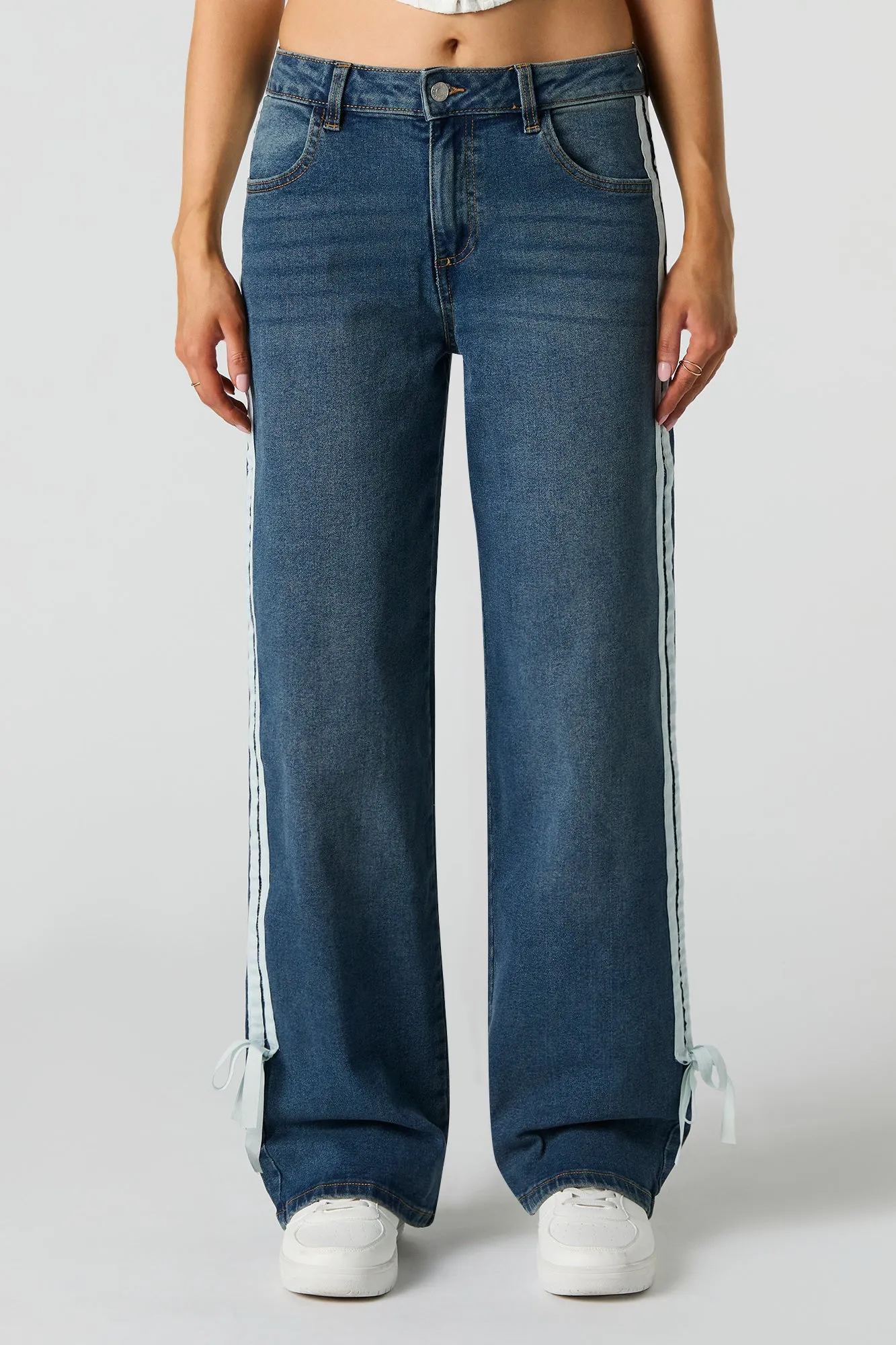 Side Striped Wide Leg Jean with Bows sold by Urban Planet product image thumbnail 5