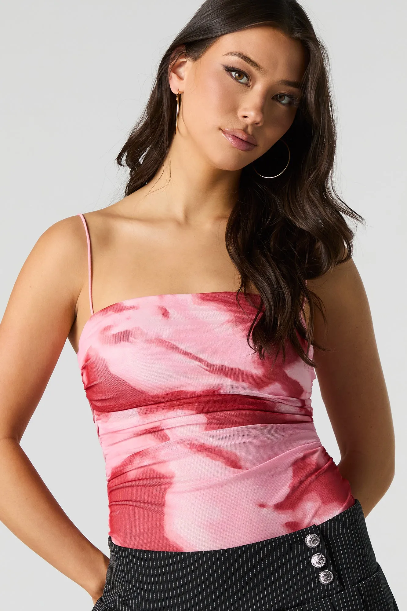 Mesh Ruched Bodysuit sold by Urban Planet