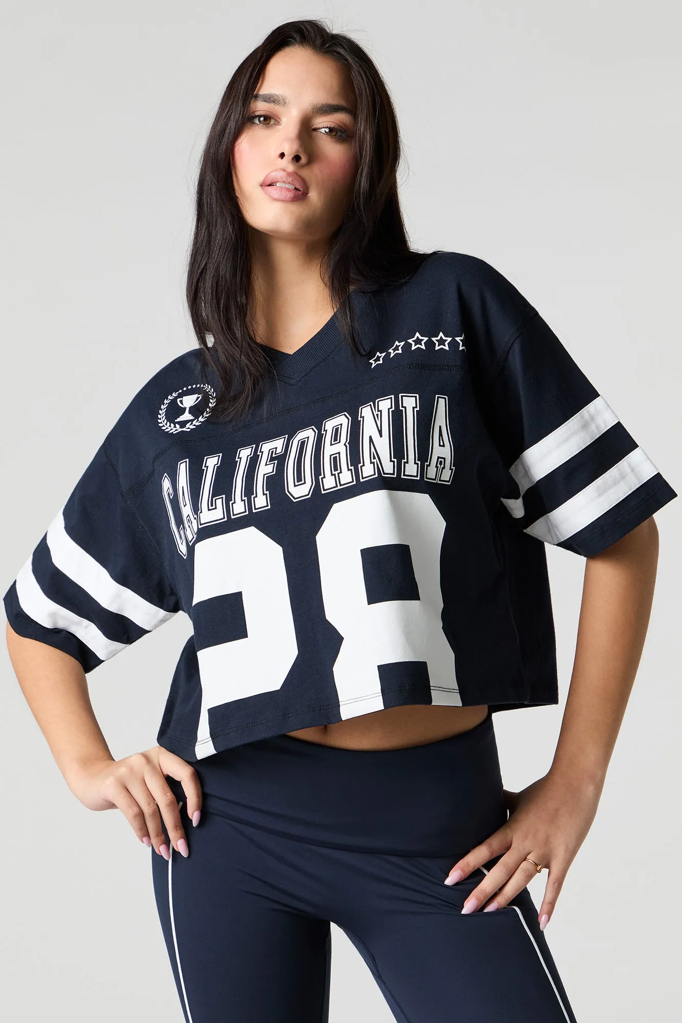 T-shirt de football à imprimé Sommer Ray Active sold by Urban Planet