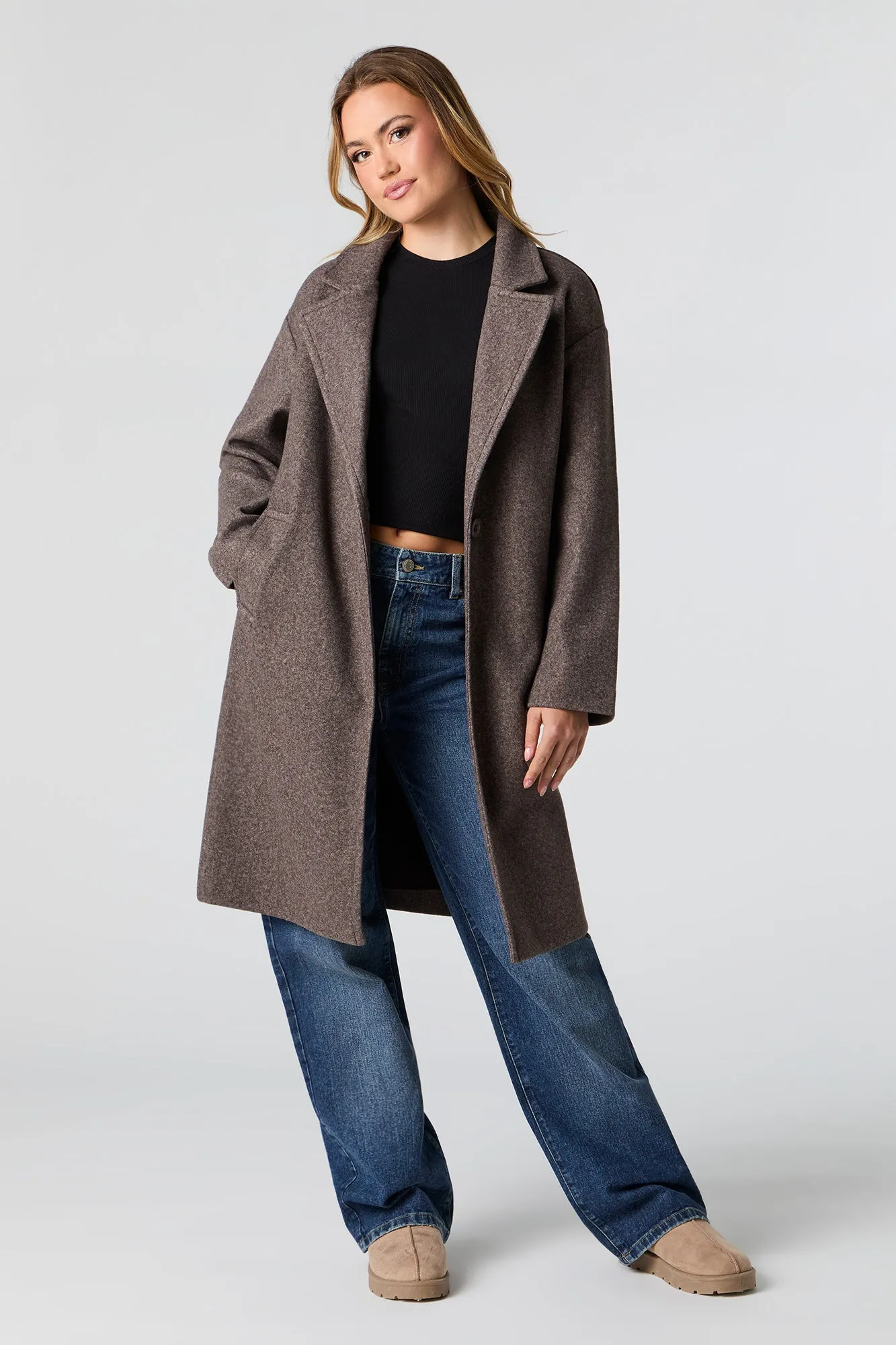 Manteau midi à simple boutonnage sold by Urban Planet