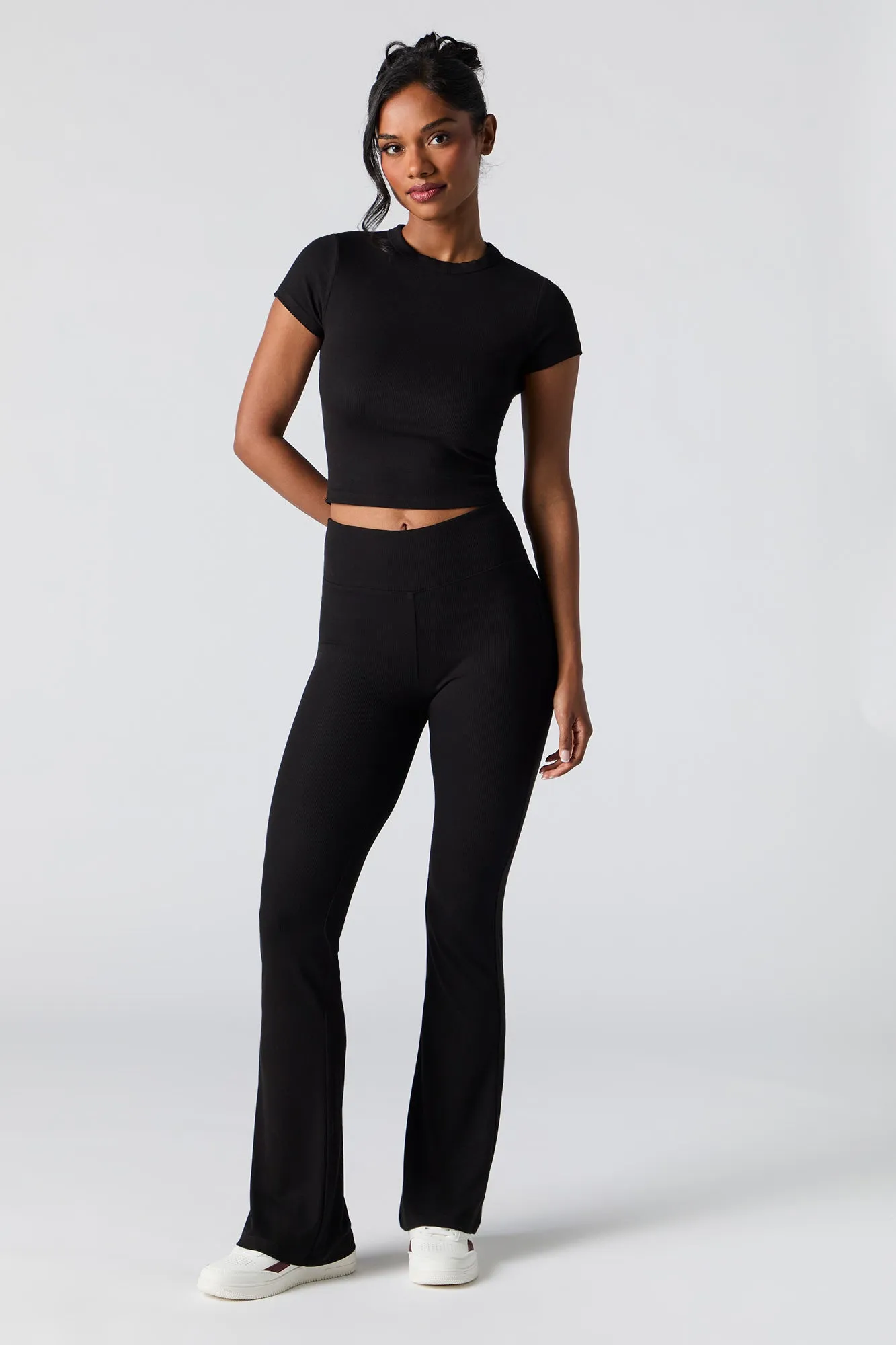 Active Soft Ribbed Flare Pant sold by Urban Planet product image thumbnail 4