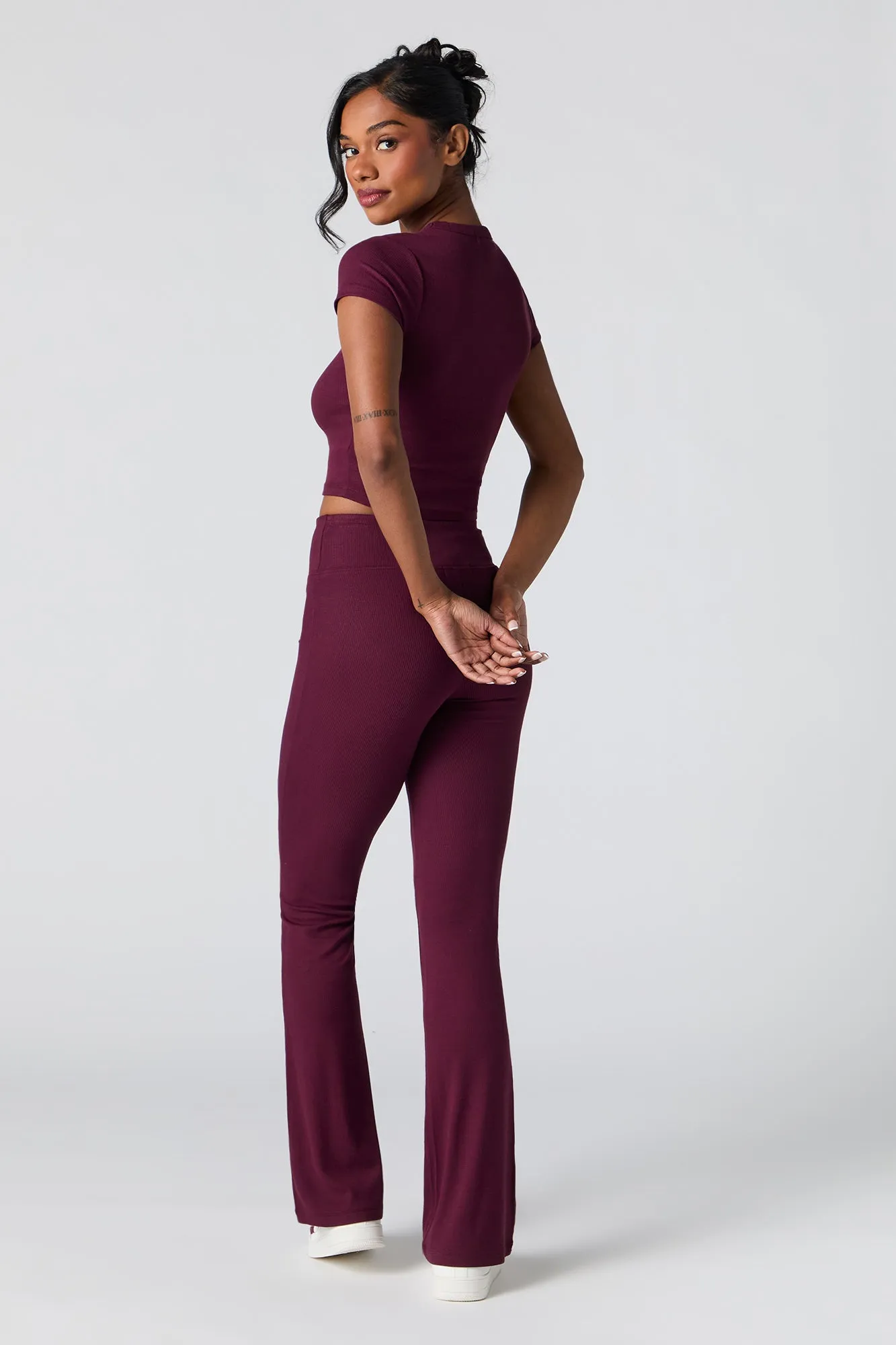Active Soft Ribbed Flare Pant sold by Urban Planet product image thumbnail 3