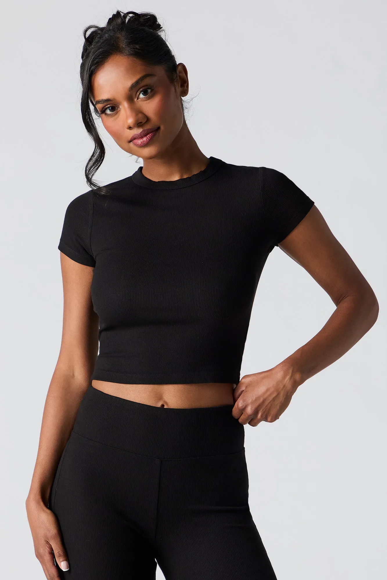 Active Soft Ribbed T-Shirt sold by Urban Planet product image thumbnail 4