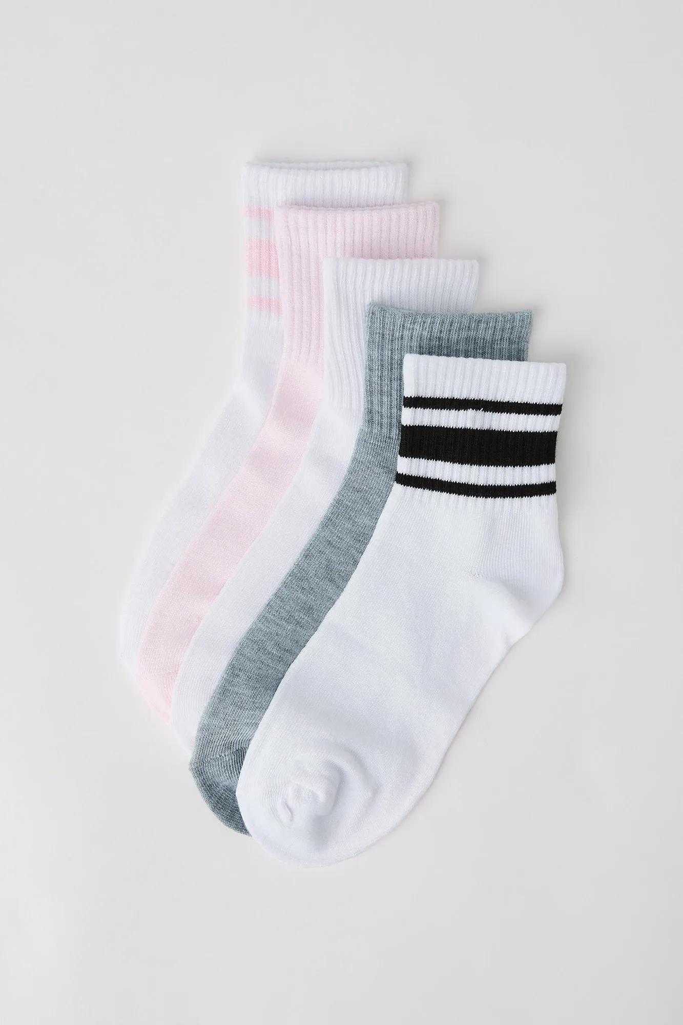 Striped & Solid Quarter Socks (5 Pack) sold by Urban Planet product image thumbnail 3