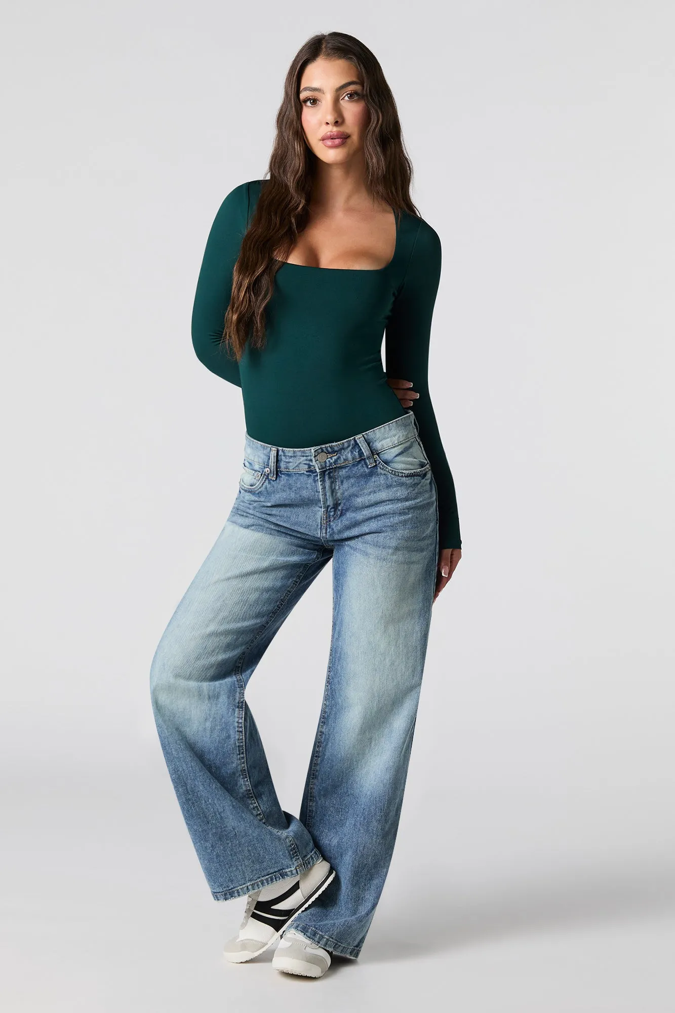 Contour Square Neck Long Sleeve Bodysuit sold by Urban Planet product image thumbnail 3