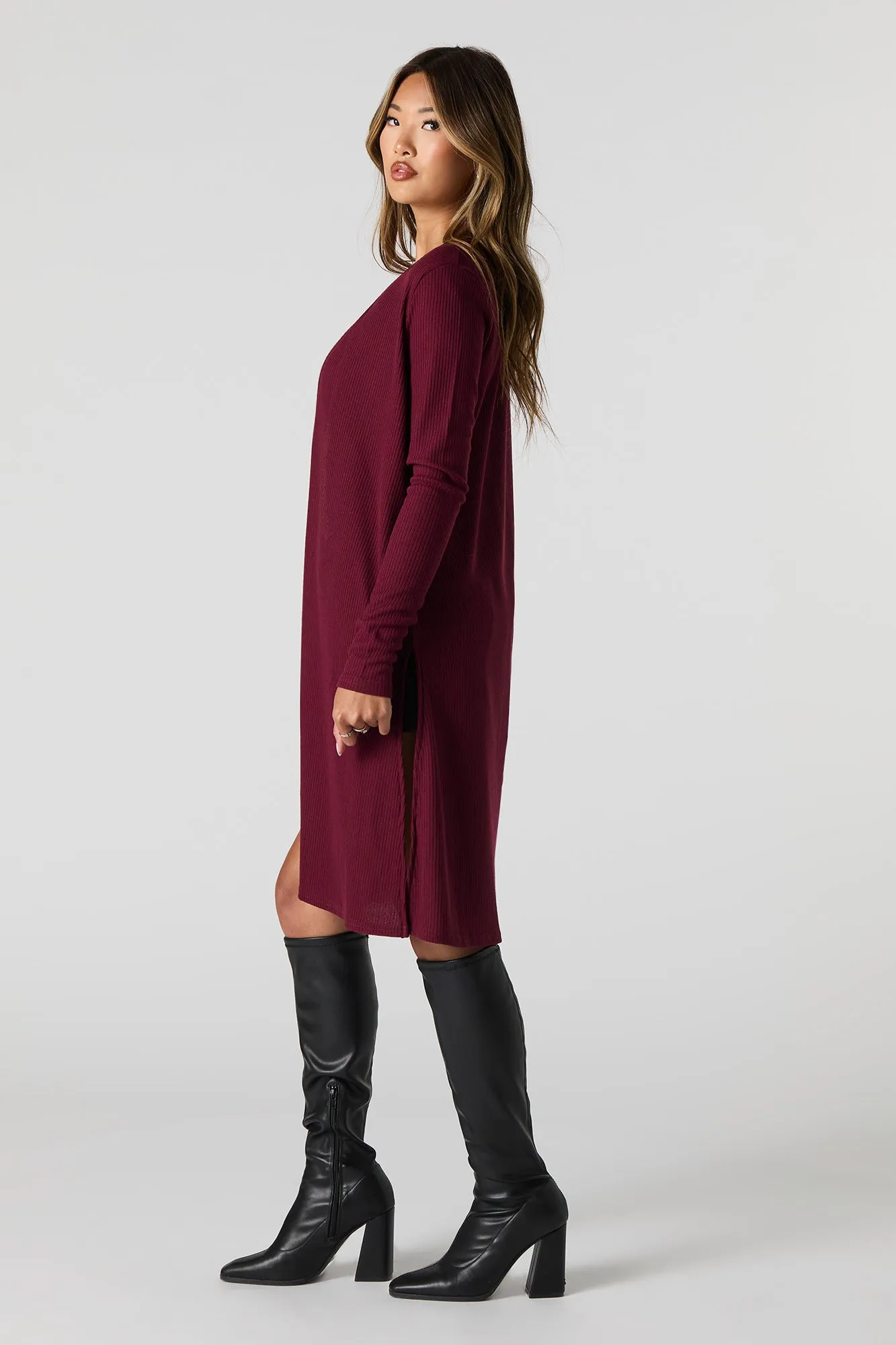 Cardigan ouvert long en tricot côtelé sold by Urban Planet product image thumbnail 2