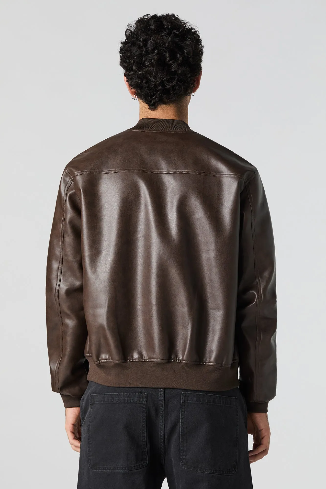 Faux Leather Bomber Jacket sold by Urban Planet product image thumbnail 2